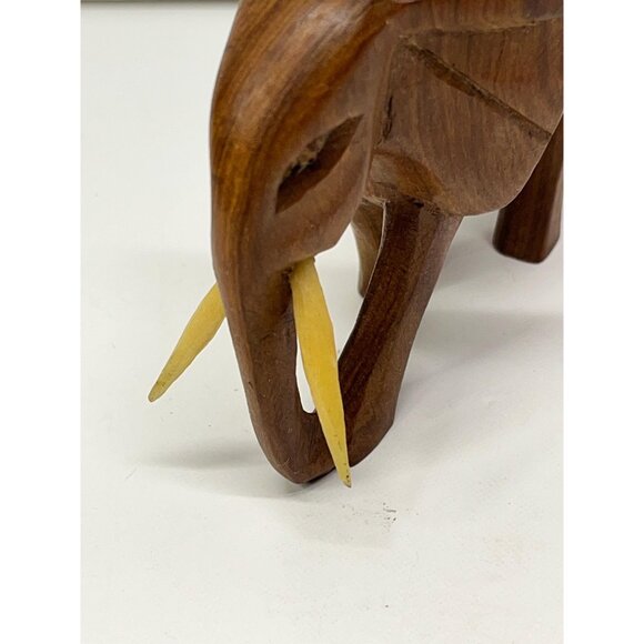 Vintage Handcarved Rosewood Elephant 3” Statue Figure - Picture 3 of 10